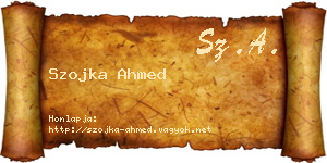 Szojka Ahmed névjegykártya
